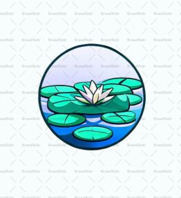 Seerosenblätter auf einem Teich